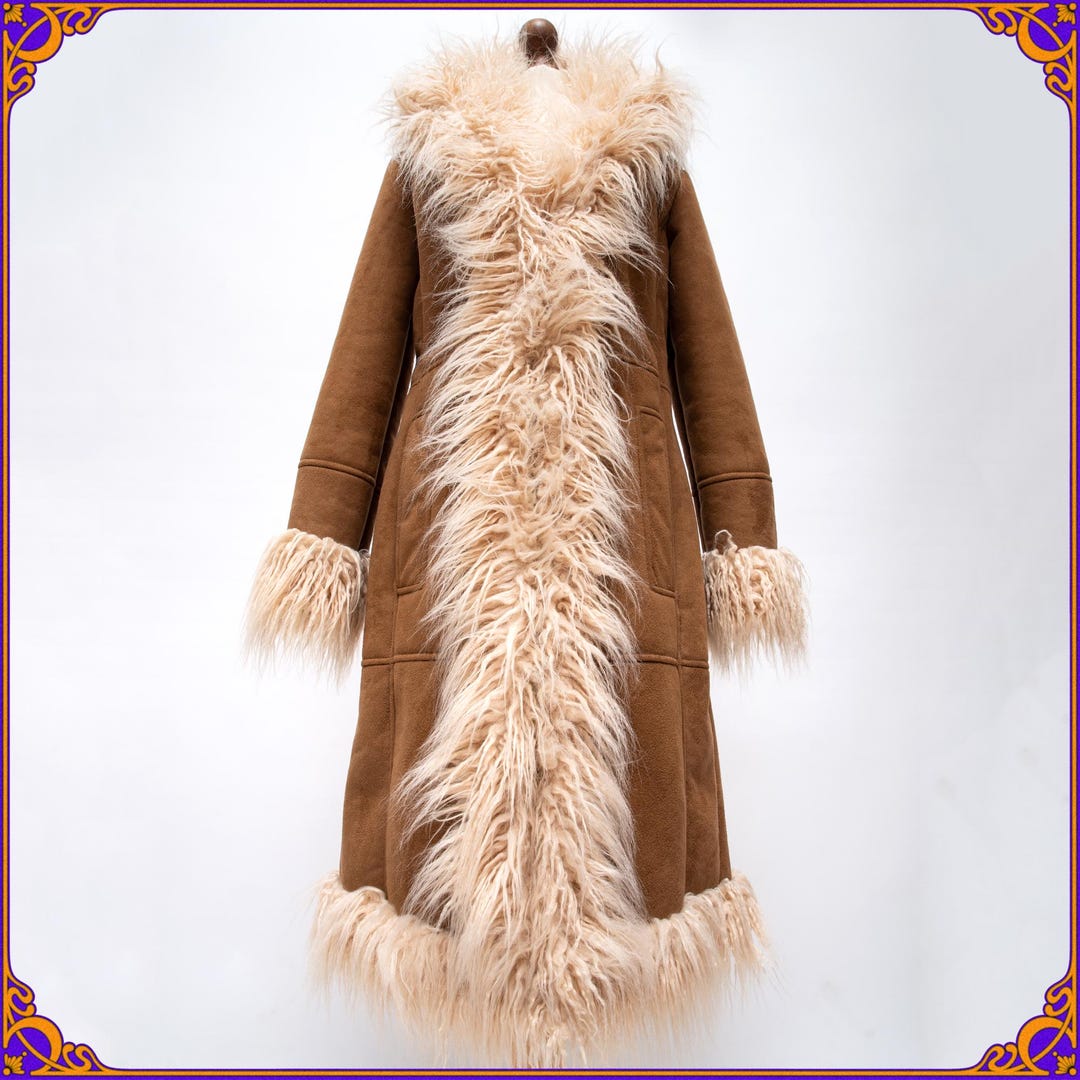 ICONIC 70s Inspired Afghan Coat! Vintage Penny Lane Faux Suede & Fake ...