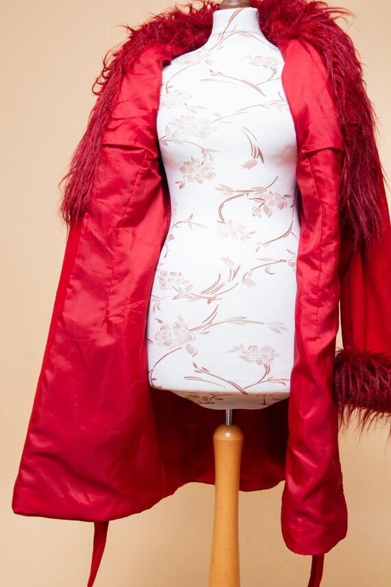 Shaggy red coat deals