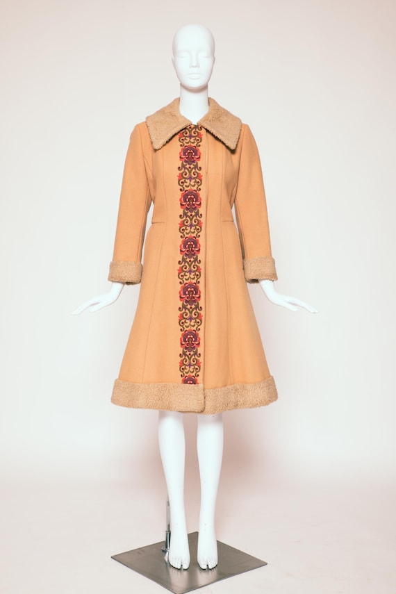 Penny Lane wool coat museum worthy genuine fur vintage olympic hand embroidered jacket from 1972 Summer Olympics in Munich. Size S/M