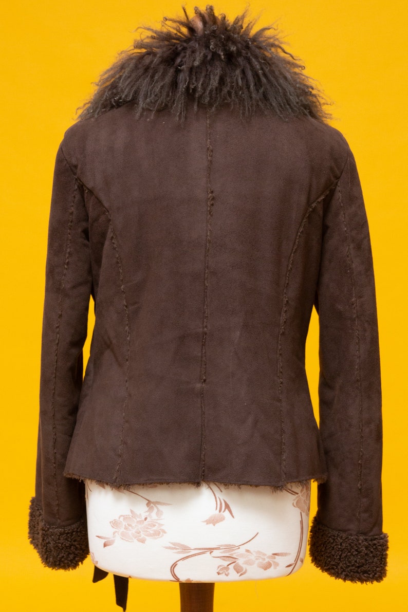 Beautiful vintage 1970/'s style faux suede /& mongoliantibetan fur Penny Lane jacket