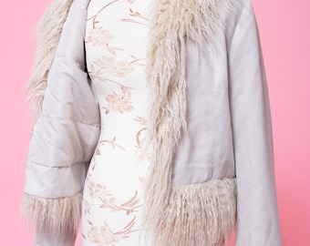 Shaggy 70s Y2k Faux Mongolian Fur & Fake Suede Vegan Jacket