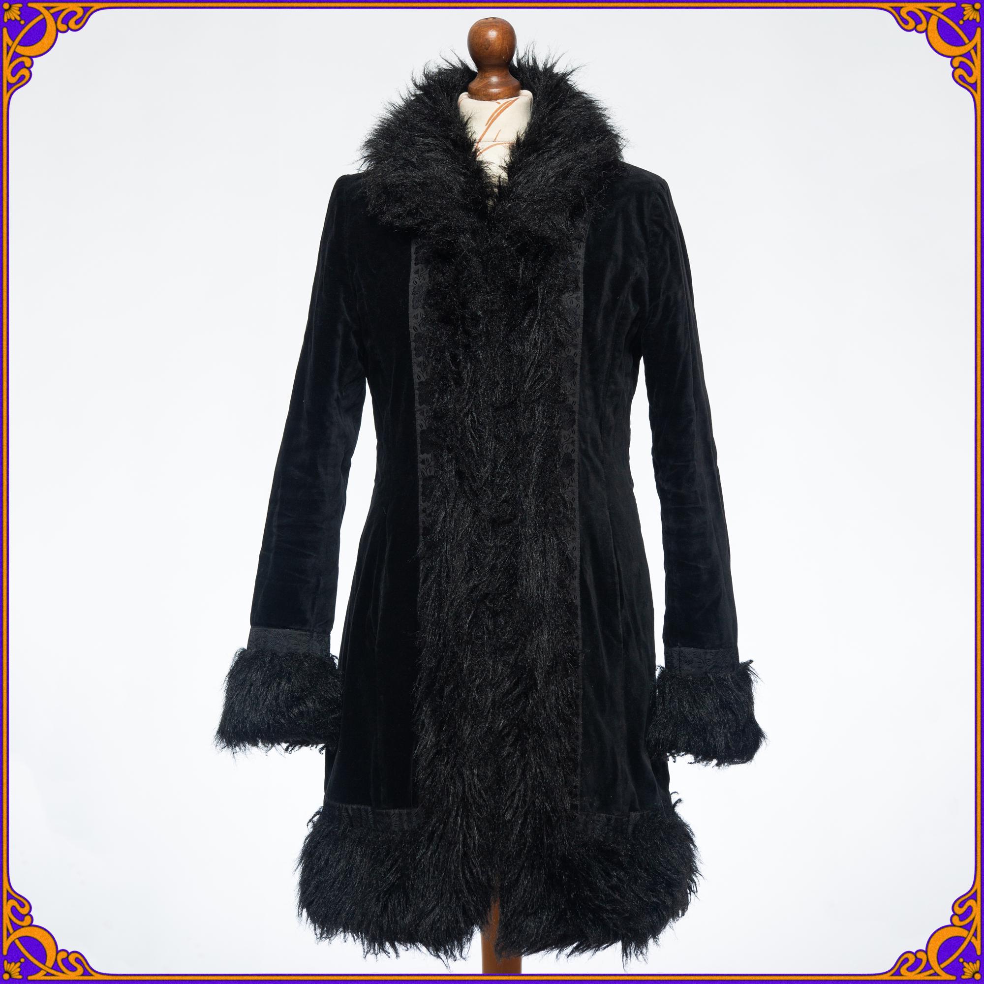 Velvet faux fur coat sale
