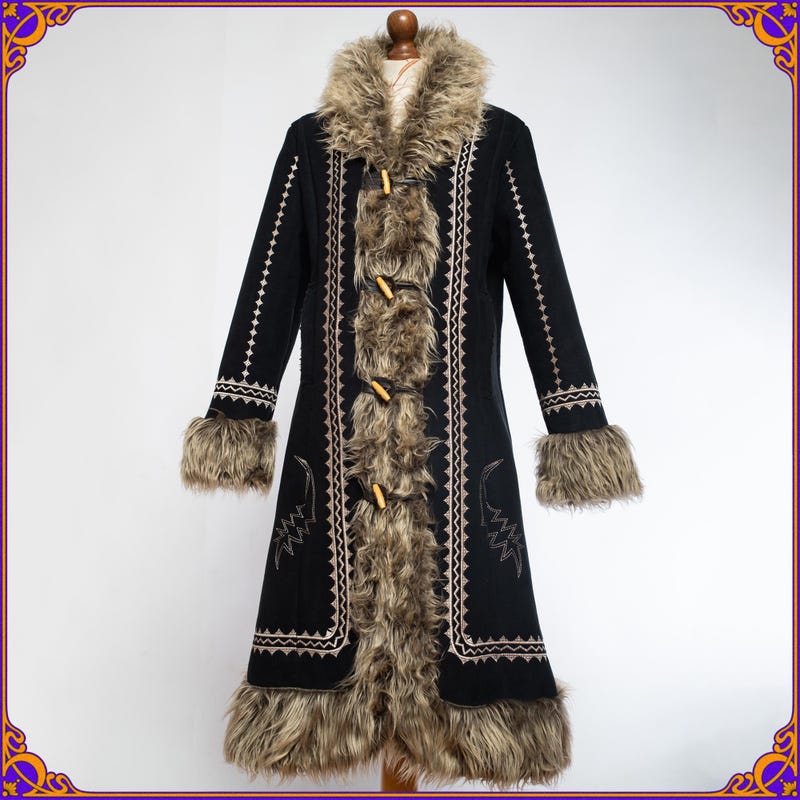 Manteau Afghan Matelassé Bordeaux Carreaux - Taille S - Country Casual - Neuf Sans étiquette