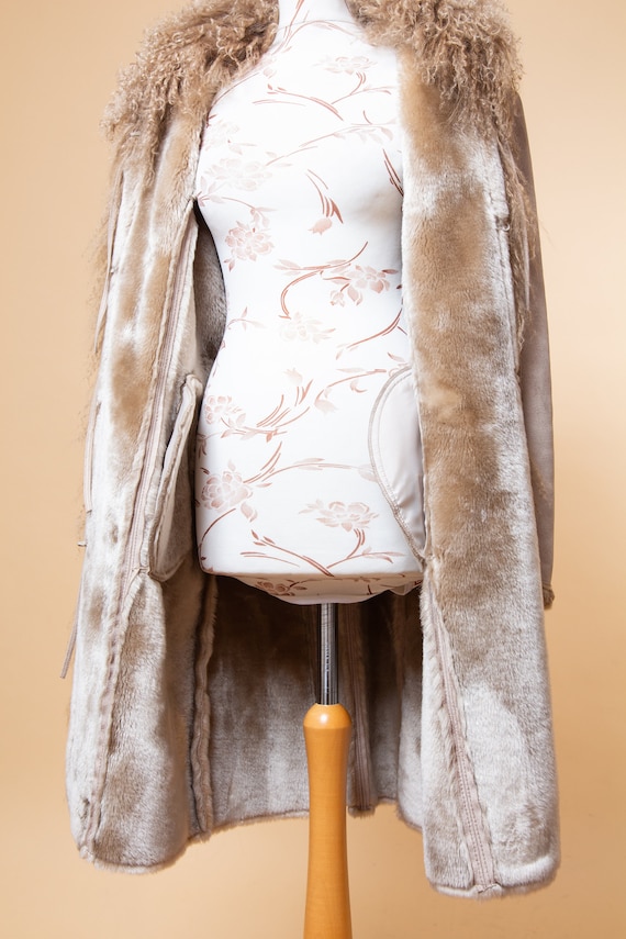 Penny Lane coat! 1970's style faux shearling & mo… - image 10