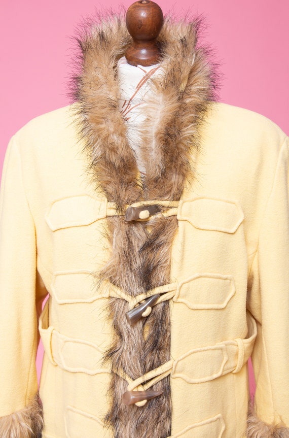 UNREAL vintage 1970s style wool & faux fur coat. … - image 4