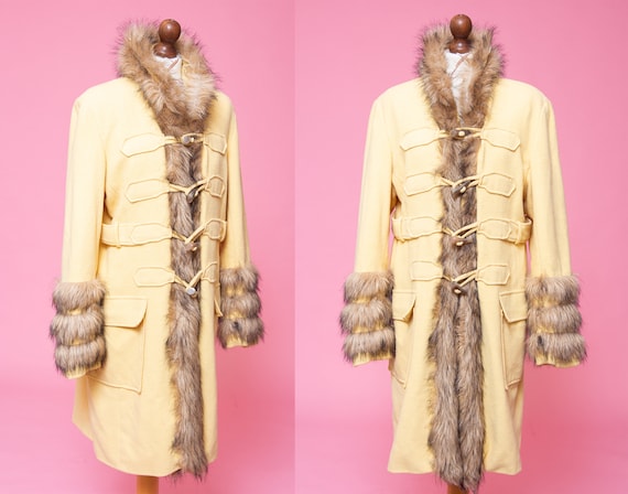 UNREAL vintage 1970s style wool & faux fur coat. … - image 1