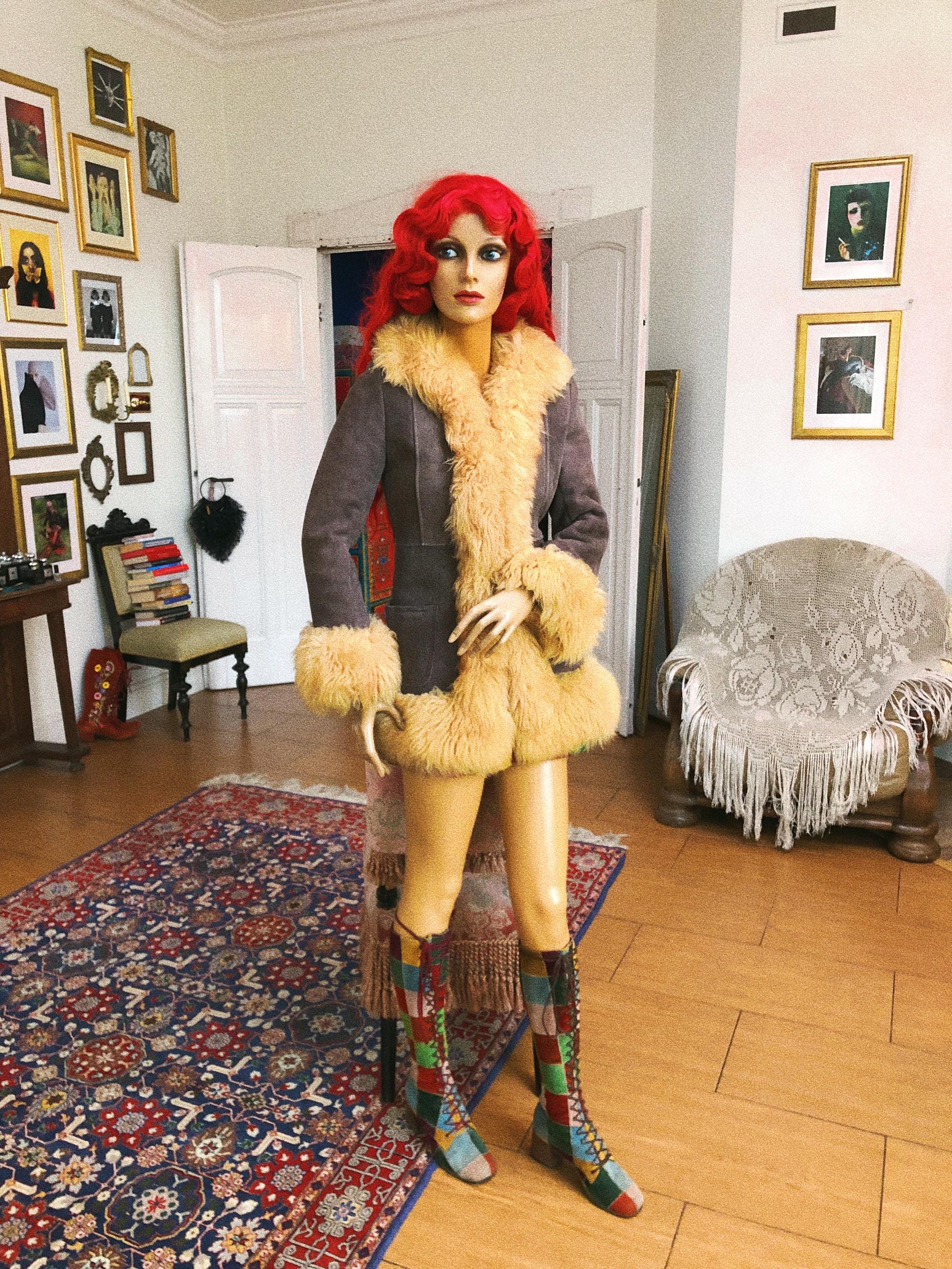 ICONIC Authentic Vintage 60s 70s Real Lamb Fur Afghan Coat. Penny
