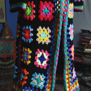 Rainbow Psychedelic Granny Square Colorful Crochet Coat. True - Etsy