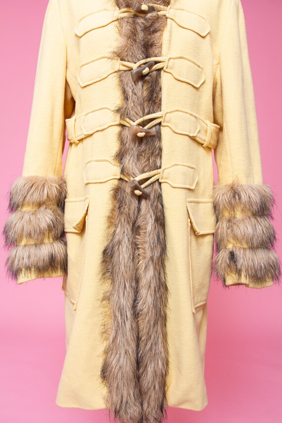UNREAL vintage 1970s style wool & faux fur coat. … - image 5
