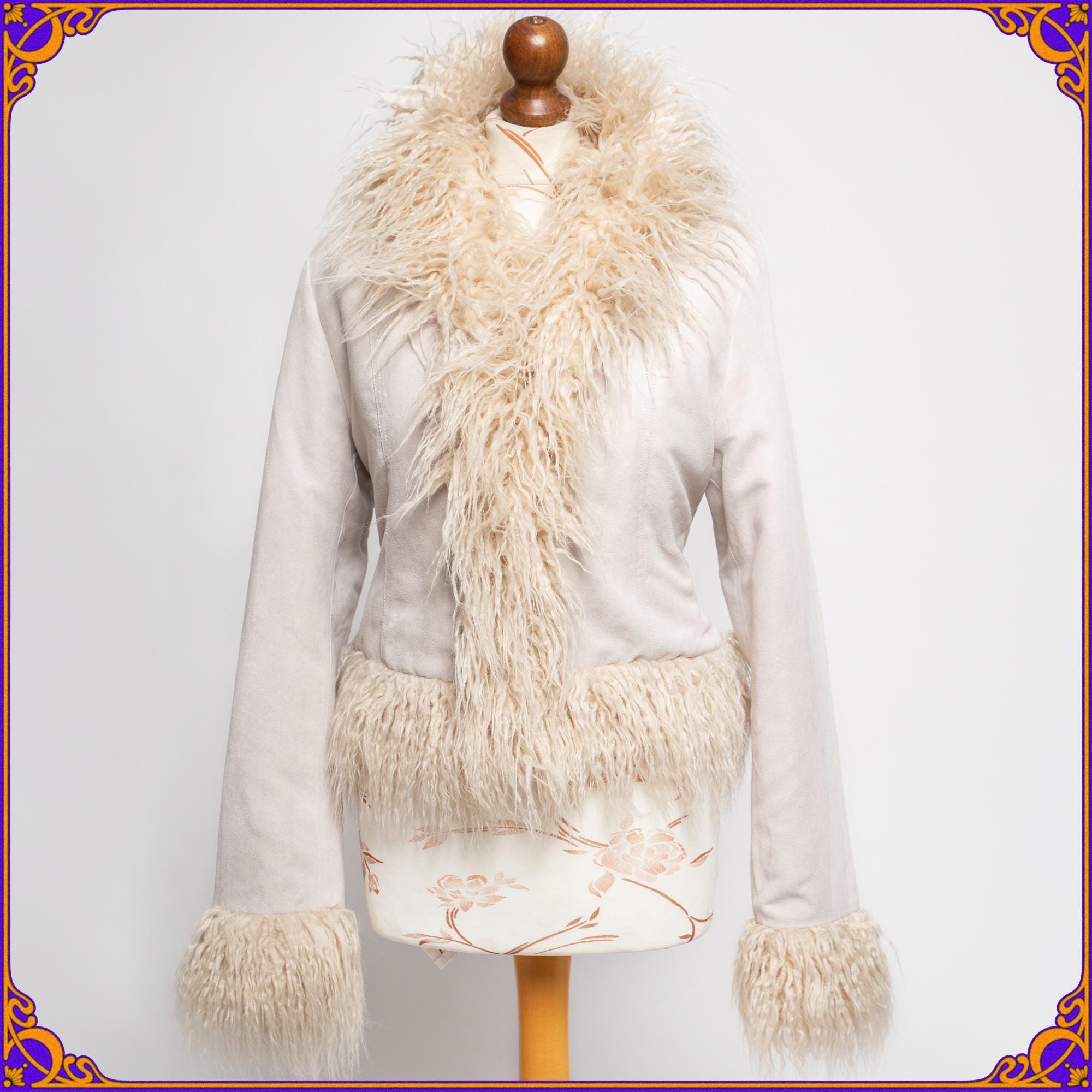 Shaggy 70s Y2k Faux Mongolian Fur & Fake Suede Vegan Jacket Shaggy 70s Y2k Faux Mongolian Fur & Fake Suede Vegan Jacket