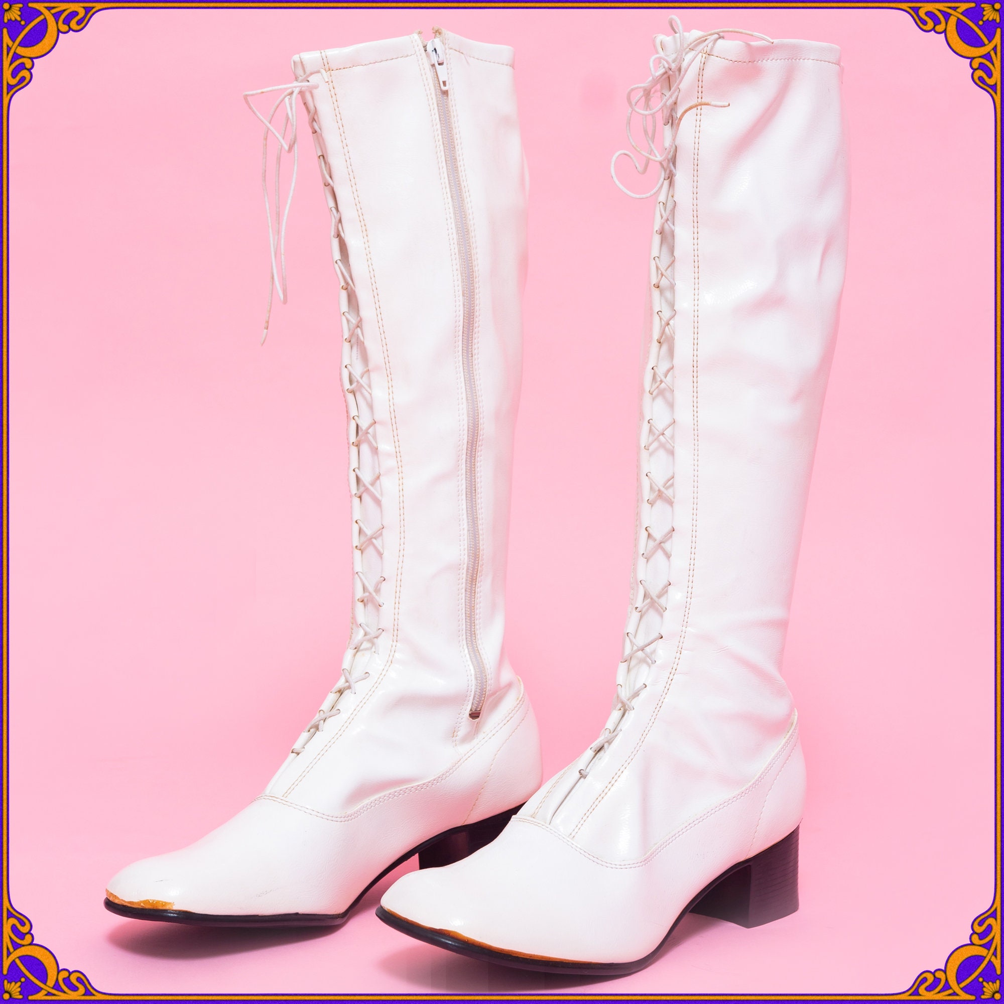 White 60s hotsell boots fancy dress