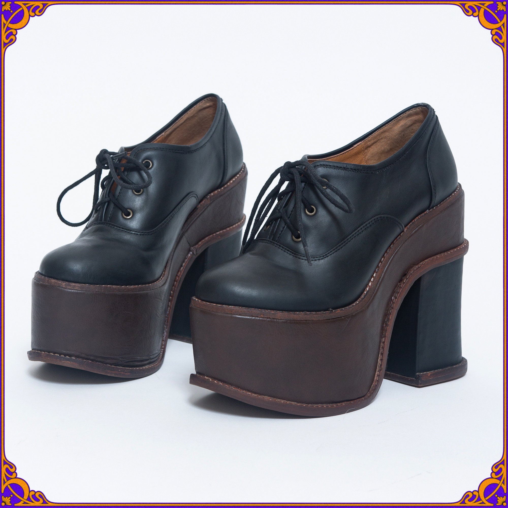 Amazing Rare Vintage 70s Inspired Disco Glam Rock Mega Platform