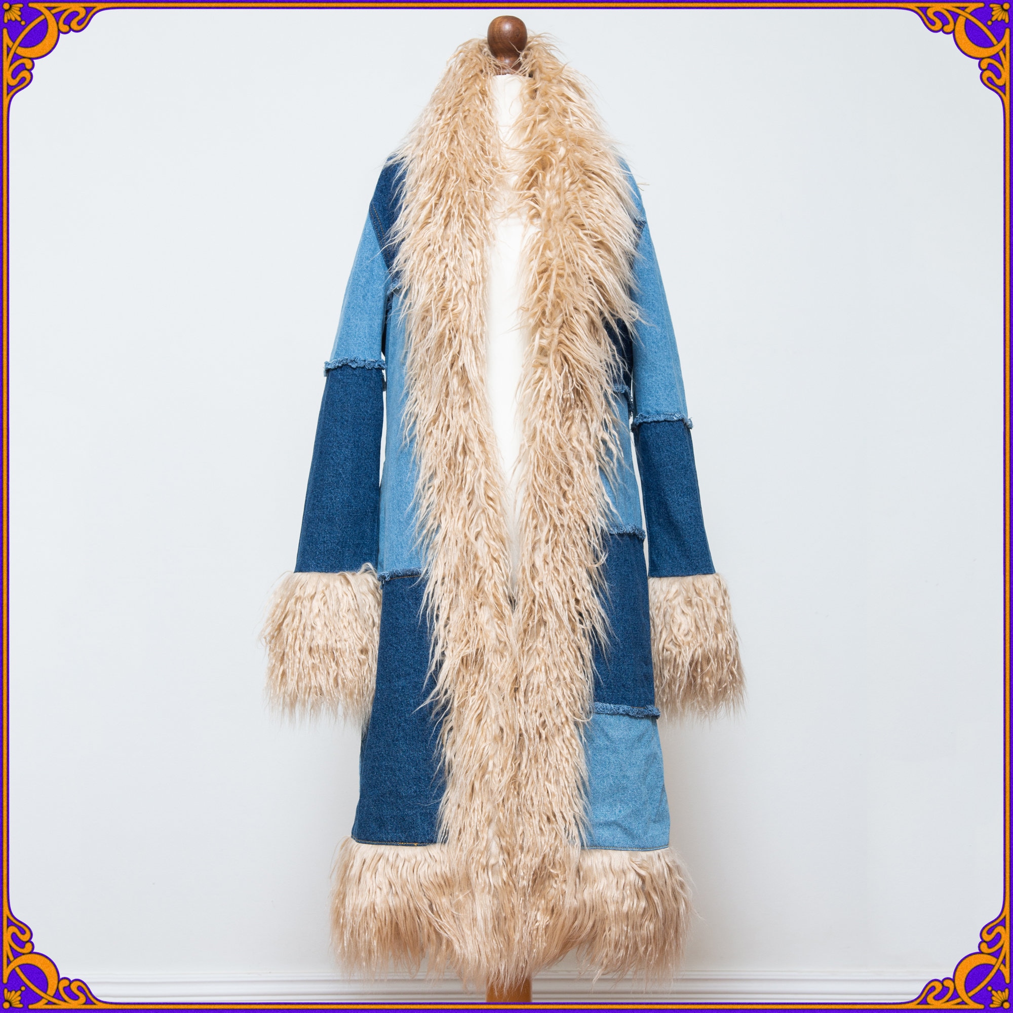Penny Lane Coat 70s Patchwork Denim AFGHAN COAT! 70s Style