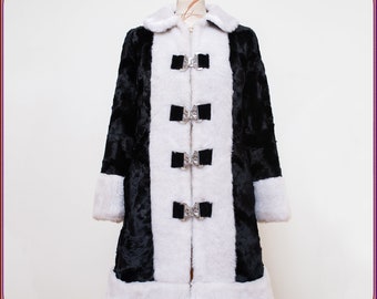 INCREDIBLE RARE VINTAGE The Love Witch retro mod faux fur victorian coat. Penny Lane coat. Very unique edwardian era style coat. size S