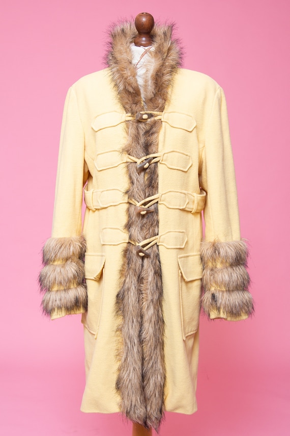 UNREAL vintage 1970s style wool & faux fur coat. … - image 2