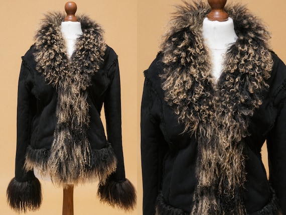 Beautiful vintage 1970's style faux suede & mongol