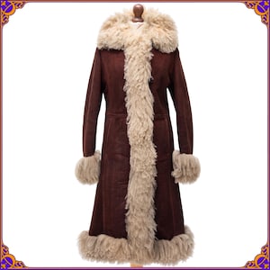 PENNY LANE COAT! Vintage original 1960&#39;s 1970&#39;s woodstock sheepskin shearling hippie afghan coat. 70s fur coat. Daisy Jones coat. Size M