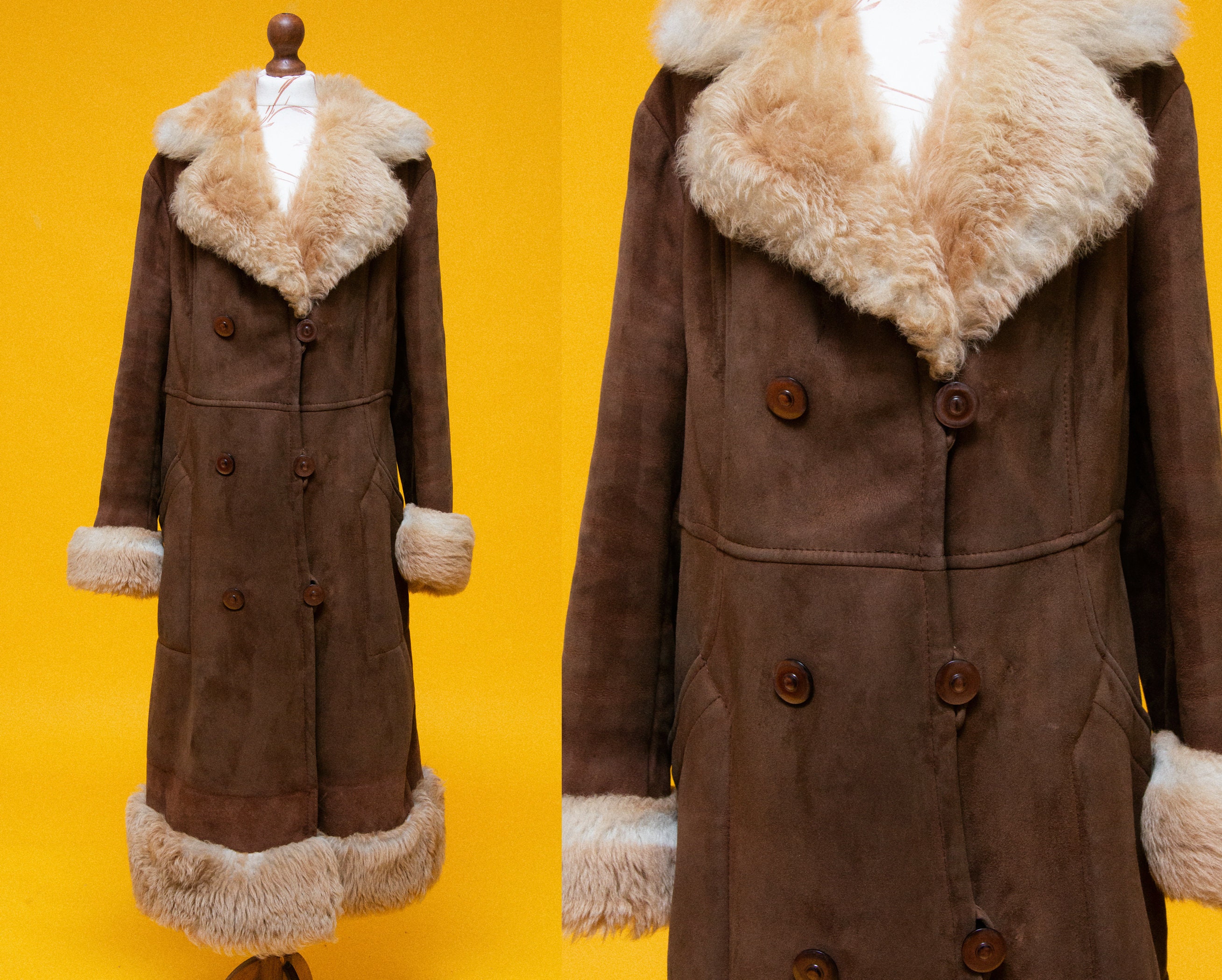 BEAUTIFUL 60s 70s vintage shearling sheepskin princess coat. | Etsy
