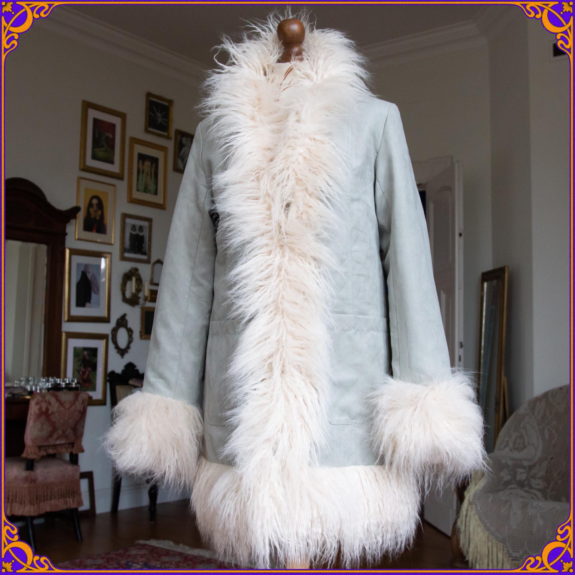 Vintage Y2k Faux Fur Coat Penny Lane Almost Famous Fluffy Faux