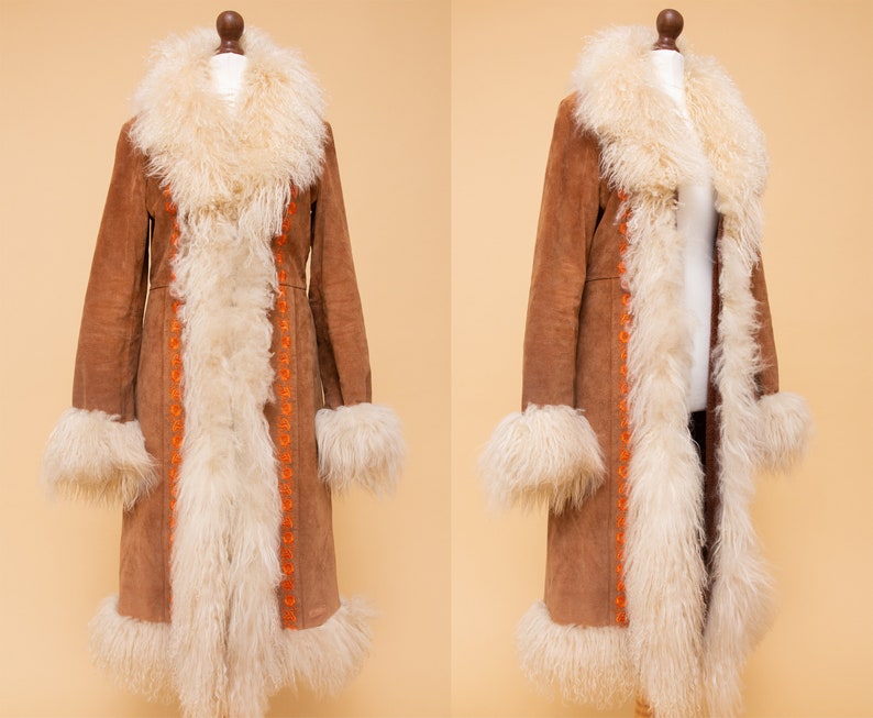 Sold, please do not buy | ICONIC AFGHAN COAT! Vintage Penny Lane suede leather & mongolian tibetan lamb fur coat. So beyond unreal!! 