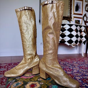 Vintage Regente Mexico Leather Mod Space Age Boots Brown 26.5 Reyme Cowboy Boots Made In Mexico Size 29 Or 11/11.5 USA  main image 4