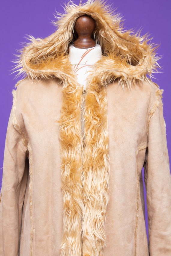 Vintage 1970's style faux shearling & faux fur co… - image 3