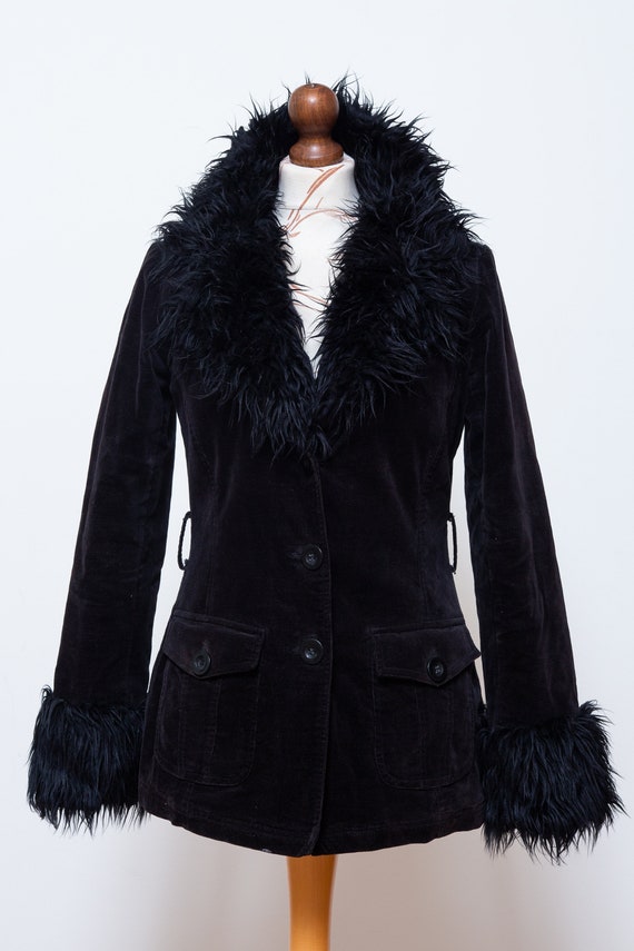 Chocolate Suede and Faux Fur Penny Lane (L)