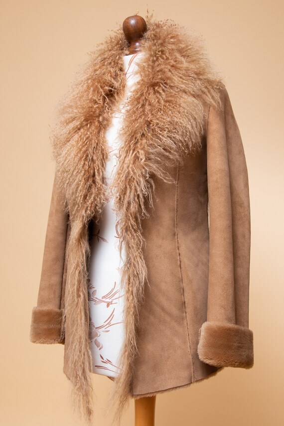 Penny Lane coat! 1970's style faux shearling & mo… - image 9