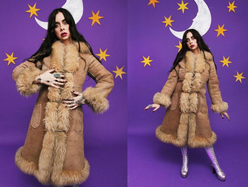 Vintage INSANE GORGEOUS Penny Lane 60s 70s shearling sheepskin princess coat. One of a kind! Penny Lane afghan 1960s Coat 