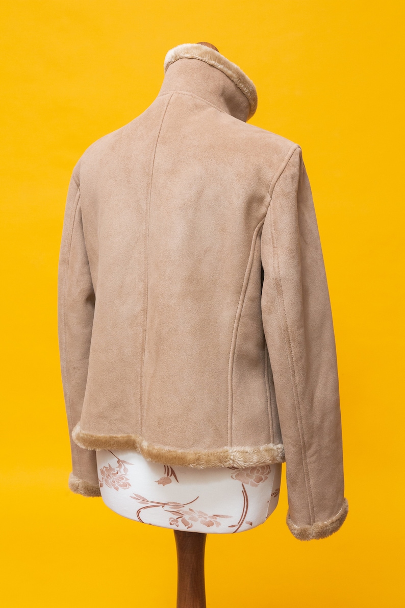 Wonderful 1960s 1970s inspired embroidered vegan suede jacket image 8