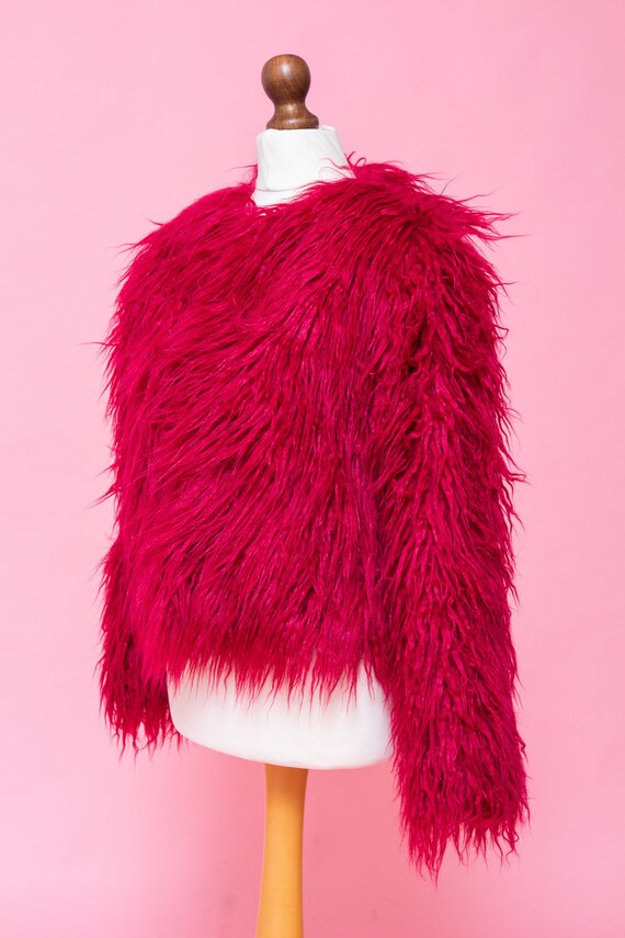 Glamorous faux fur vegan jacket. 70s fur. Studio … - image 5