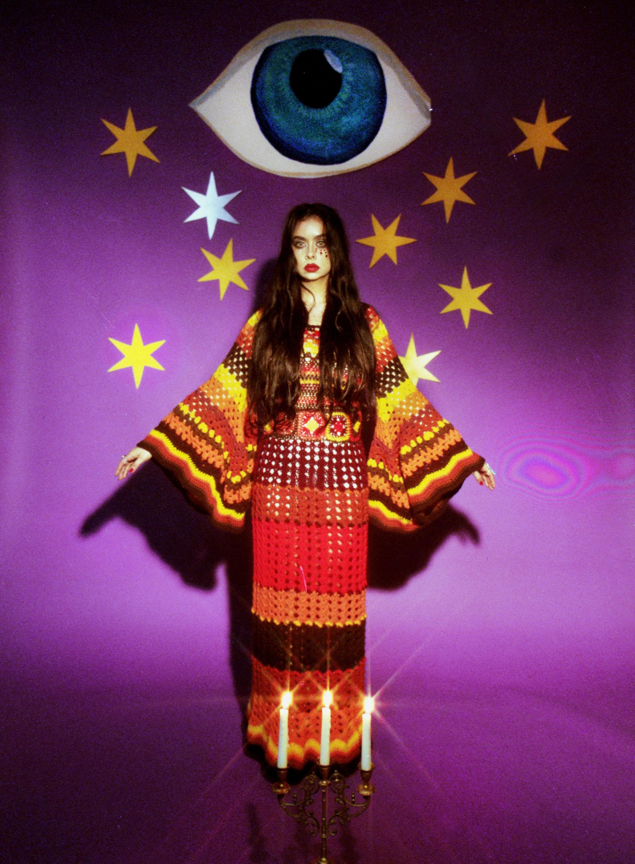 STUDIOUS - CLANE クラネ　VINTAGE MOM KNIT CD Magical 60s 70s Electric Orange One of a Kind 