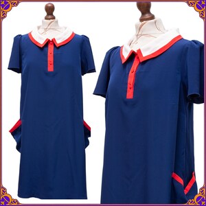 Beautiful 70s inspired BARBARA HULANICKI dress. 70s vintage style dress. Retro mod inspired dress. Size LARGE
