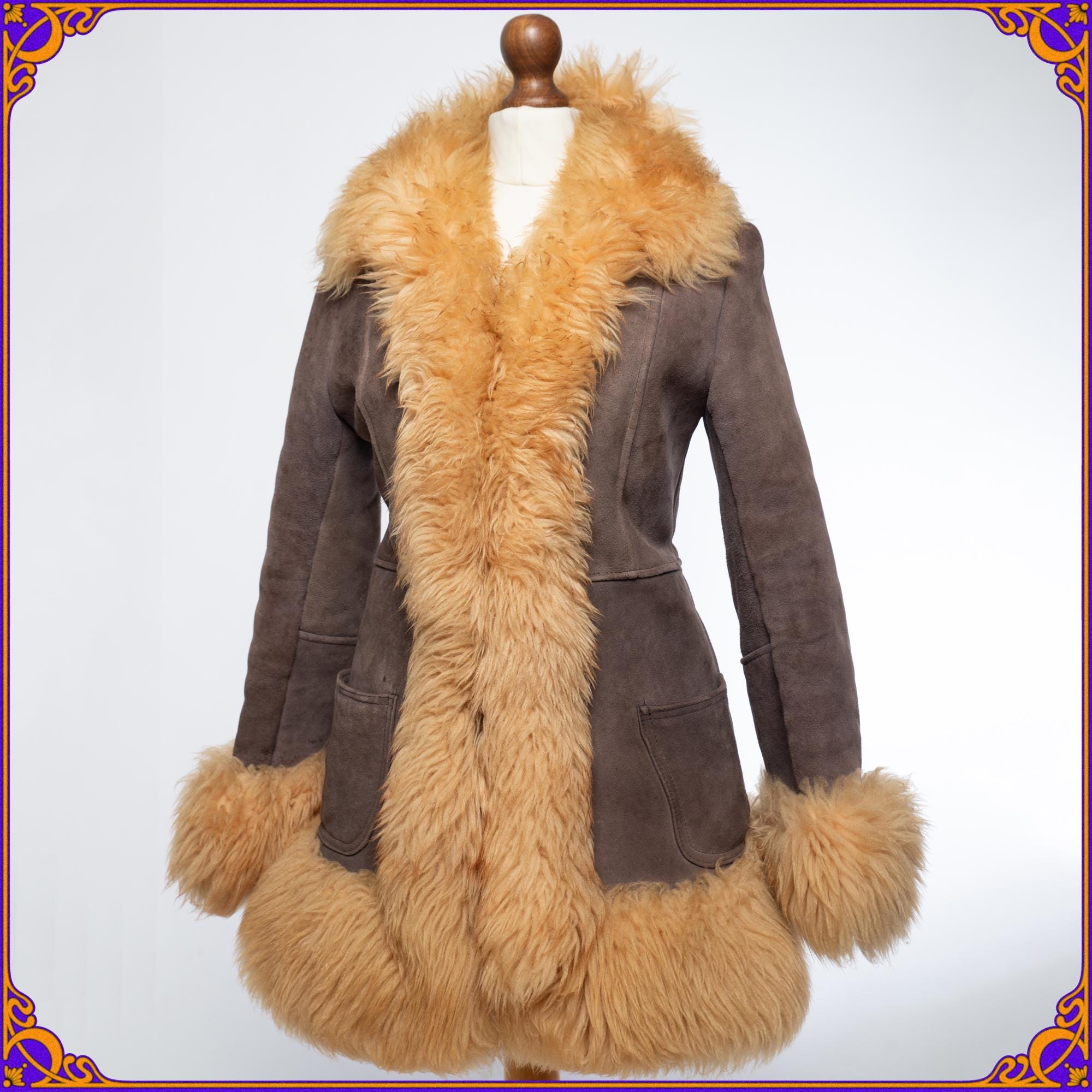ICONIC Authentic Vintage 60s 70s Real Lamb Fur Afghan Coat. Penny