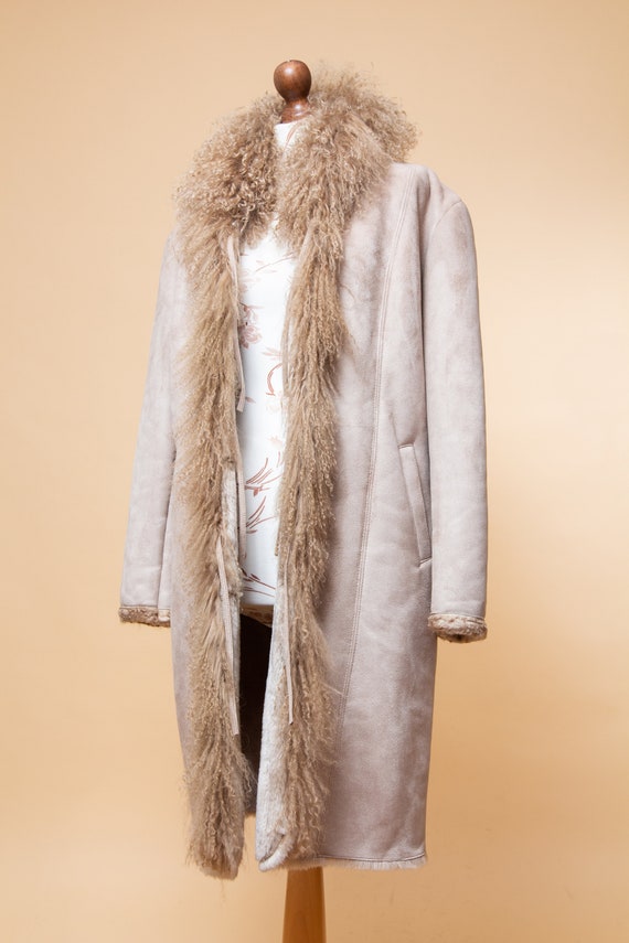 Penny Lane coat! 1970's style faux shearling & mo… - image 9