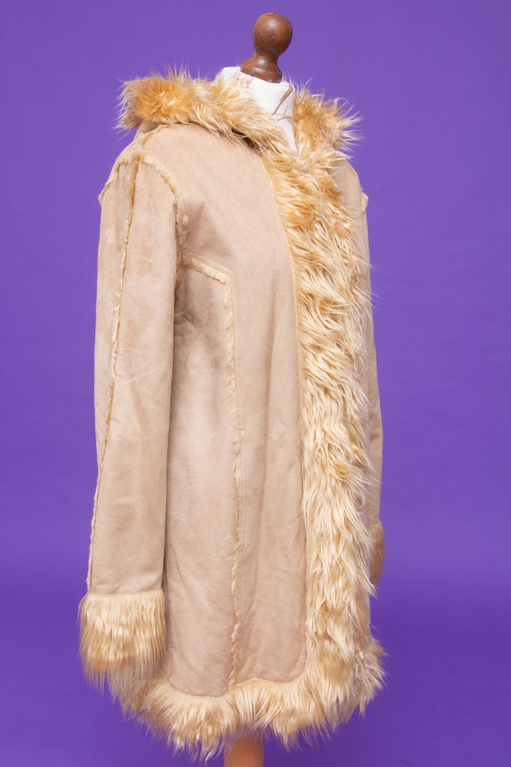 Vintage 1970's style faux shearling & faux fur co… - image 8