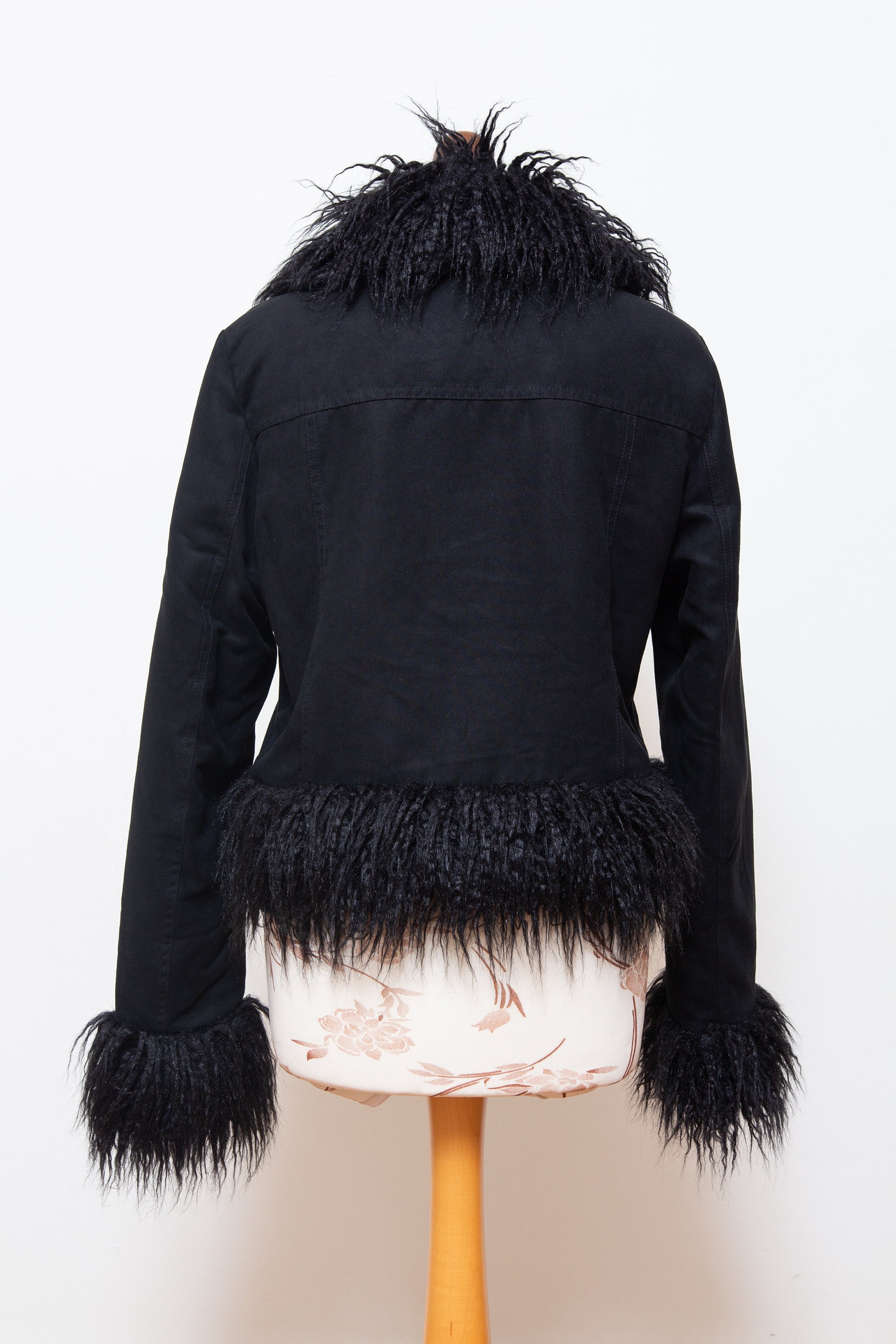 Vintage Y2k Faux Fur Vegan Jacket 2000s Penny Lane Style Fluffy 