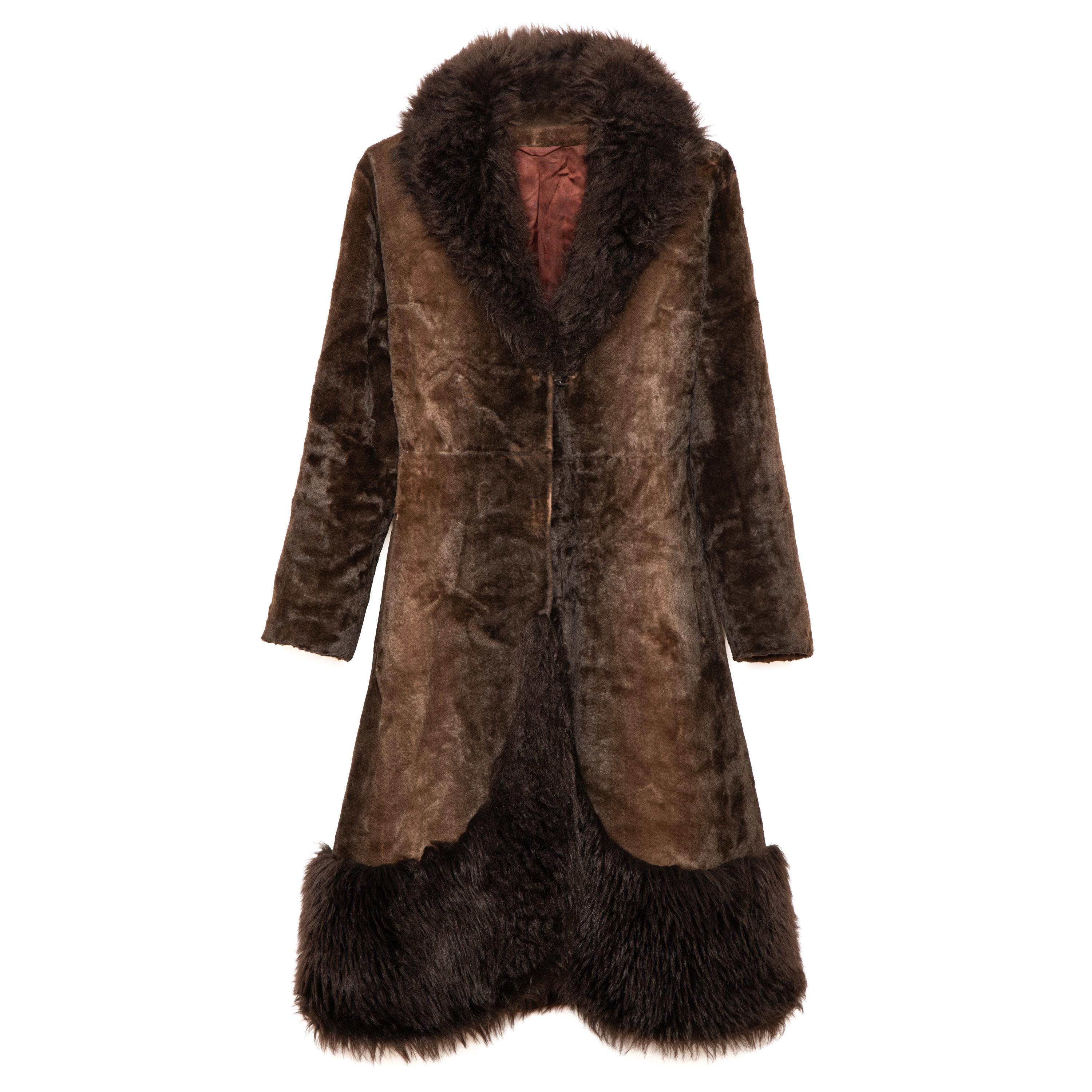 ୨*)様 fay（フェイ）高級イタリアンビンテージ pコート首リブ　干場 Vintage Penny Lane 1970s Faux Fur Coat. Made in England. Penny