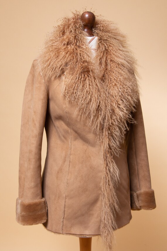 Penny Lane coat! 1970's style faux shearling & mo… - image 8