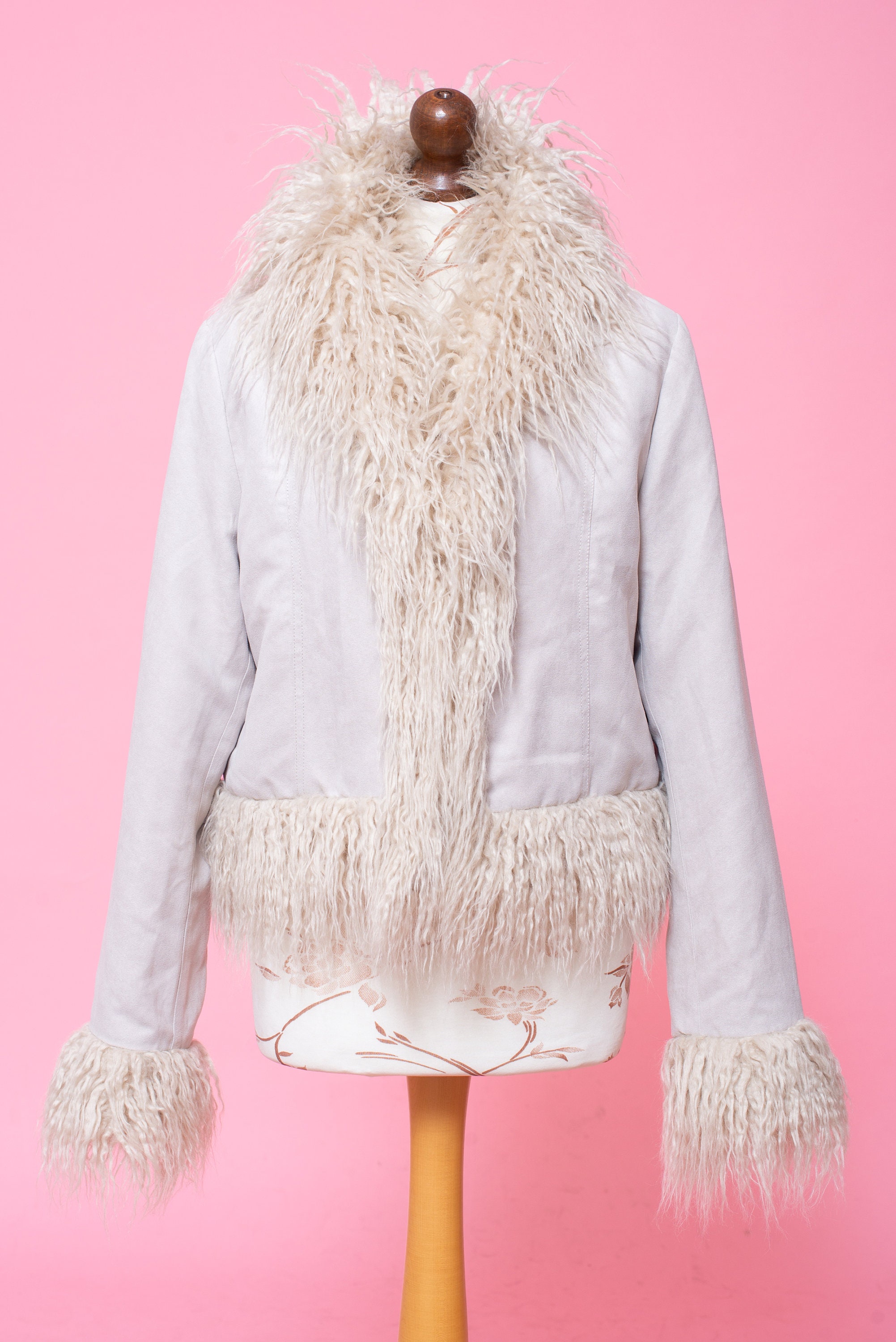 Shaggy 70s Y2k Faux Mongolian Fur & Fake Suede Vegan Jacket Shaggy 70s Y2k Faux Mongolian Fur & Fake Suede Vegan Jacket