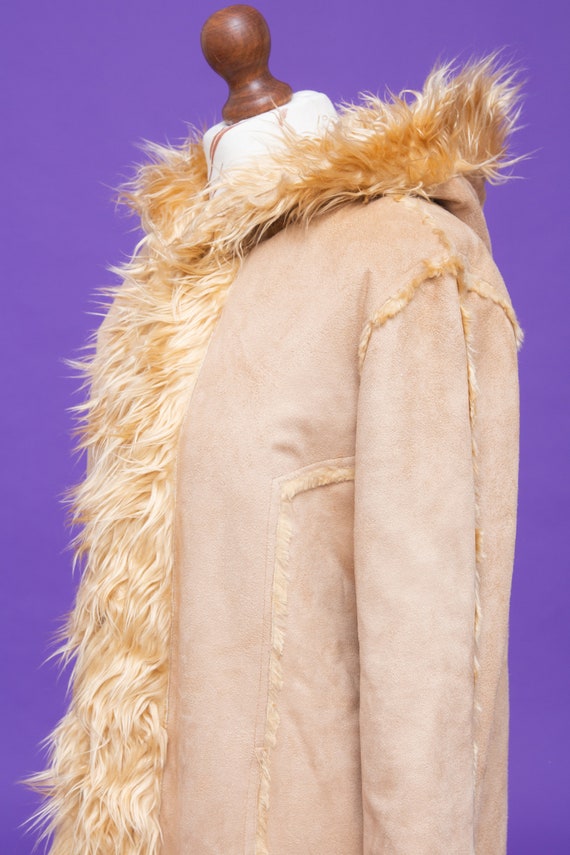 Vintage 1970's style faux shearling & faux fur co… - image 6