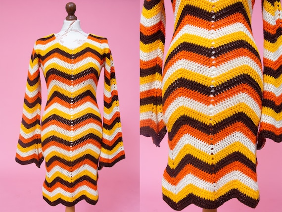 Super groovy vintage 70s crochet dress. SO so mag… - image 1