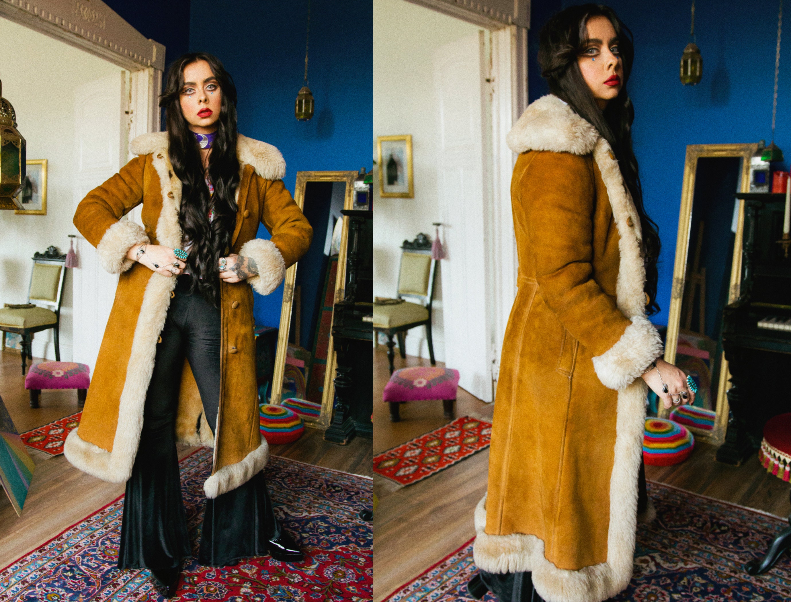 1960s Coats and Jackets Vintage Insane Gorgeous Penny Lane 60S 70S Shearling Sheepskin Princess Coat. One Of A Kind Afghan 1960S Coat $596.85 AT vintagedancer.com
