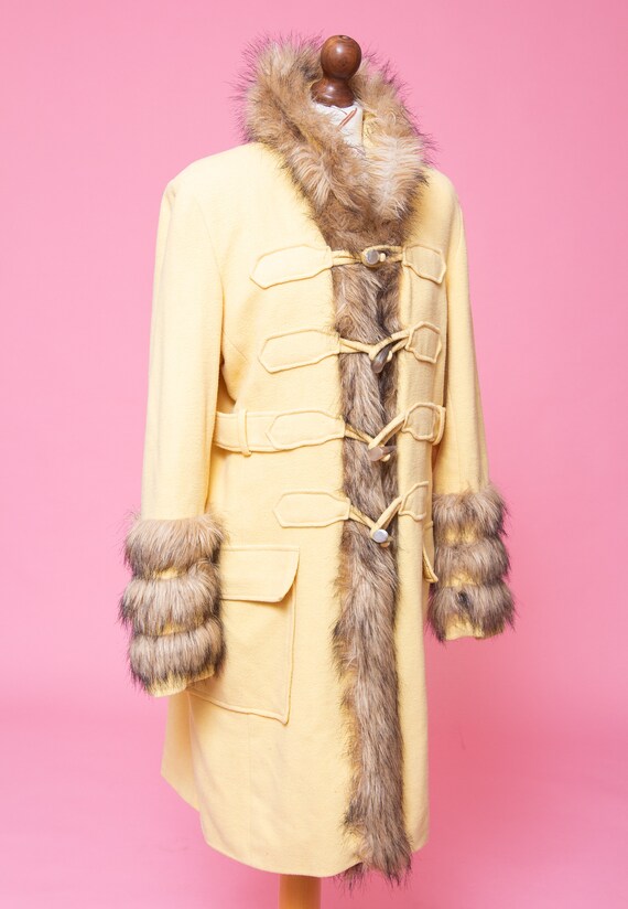 UNREAL vintage 1970s style wool & faux fur coat. … - image 3
