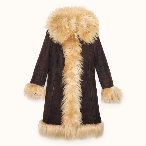 Penny Lane shearling sheepskin princess coat • Vintage 60s 70s retro woodstock sheep wool hippie boho afghan Daisy Jones genuine fur jacket