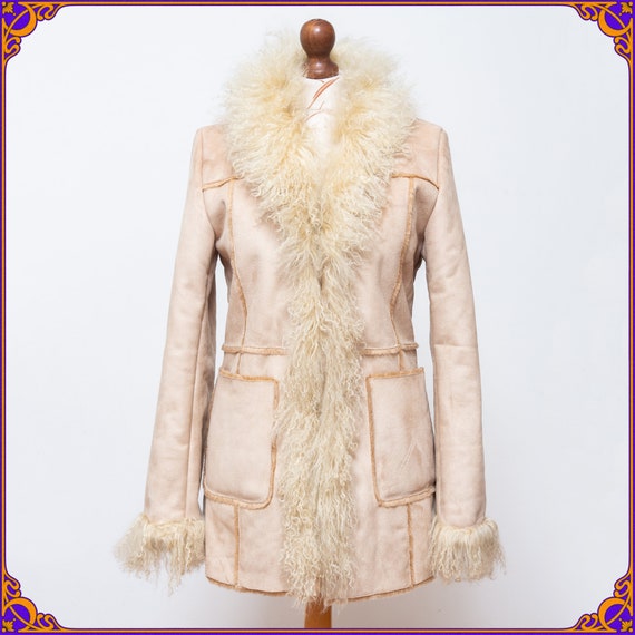 Penny Lane coat! 1970's style faux shearling & mo… - image 1