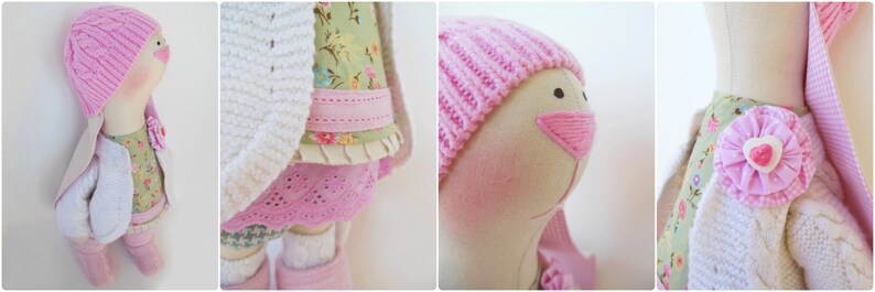 Lizzie Artist bunny Art doll Stuffed toy Rabbit tilda cloth fabric toy OOAK handmade Soft Toy interior Girl gift Kids Decor home 18 45cm