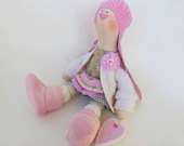 Lizzie Artist bunny Art doll Stuffed toy Rabbit tilda cloth fabric toy OOAK handmade Soft Toy interior Girl gift Kids Decor home 18" 45cm