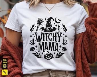 Witchy Mama SVG: Lustiges Halloween Mama Design (Digitaler Download)