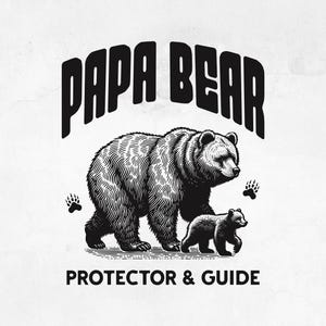 Papai Urso SVG | Citação de Pai SVG | Presente para Pai SVG | Design de Camiseta para o Dia dos Pais | Clipart de Presente de Aniversário para Pai | Arquivo de Sublimação para Pai Amoroso